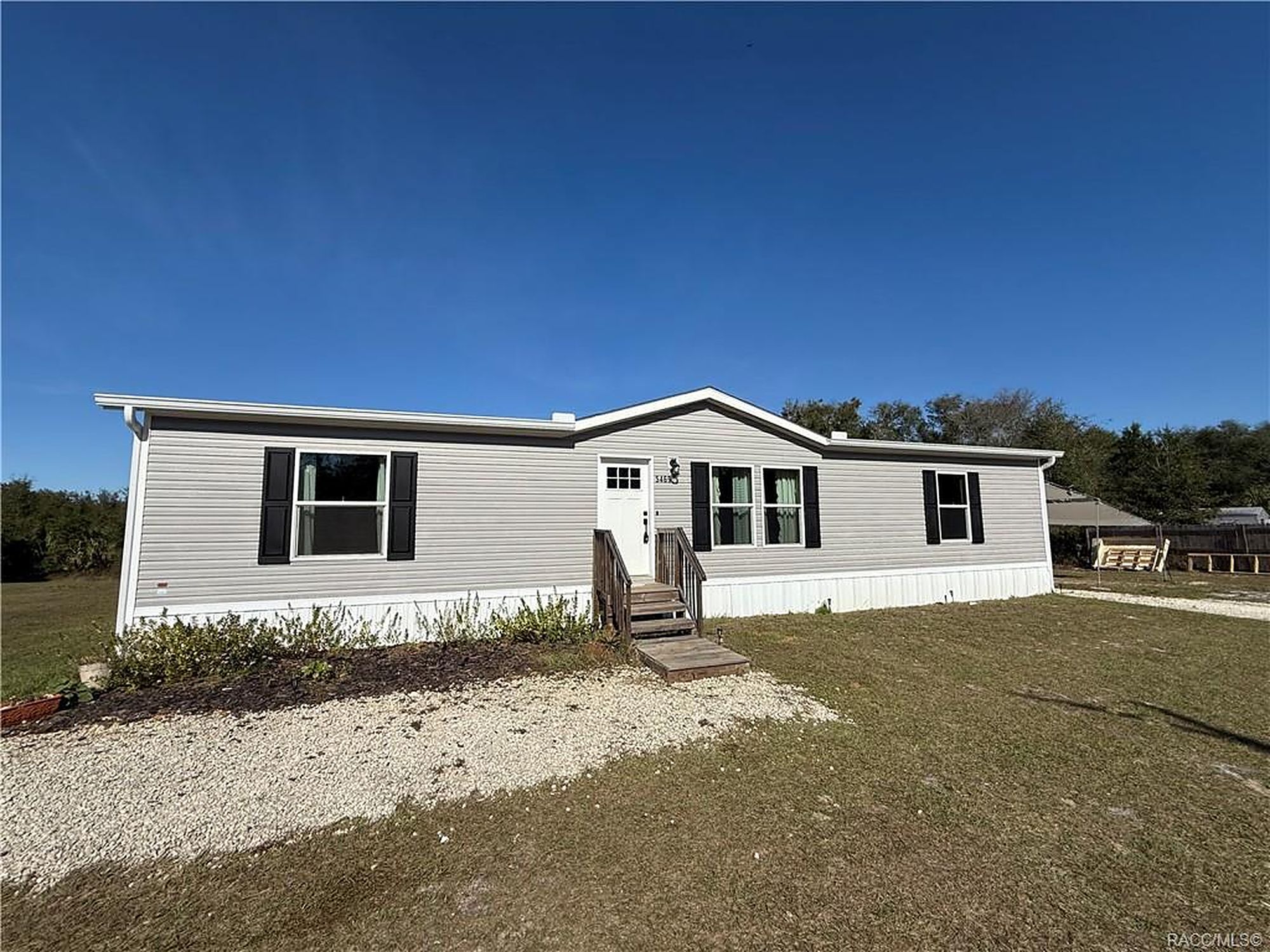 Newly renovated manufactured home on an open lot in Citrus County, Florida
